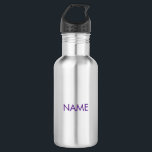 Mit Namen, minimalistisch lila anpassen Edelstahlflasche<br><div class="desc">Maßgeschneidert mit Name, Text minimalistisch lila Edelstahlflasche</div>