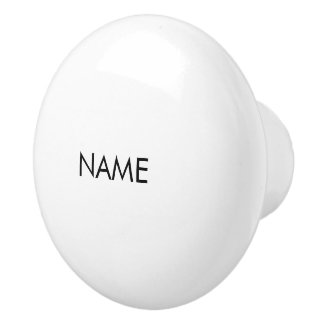 Mit Namen, minimalistisch Schwarz-weiß anpassen Keramikknauf