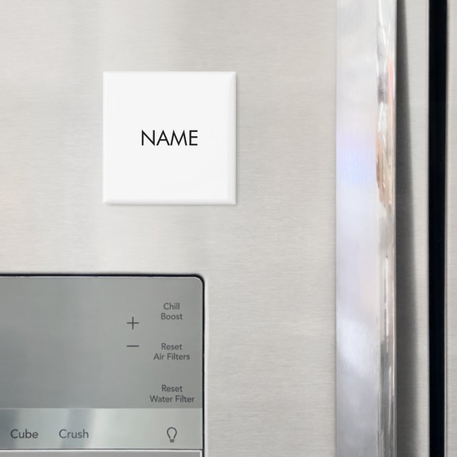 Mit Namen, minimalistisch Schwarz-weiß anpassen Magnet (In Situ (Kühlschrank))