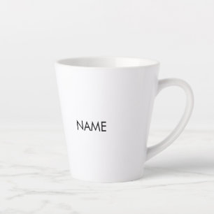 Mit Namen, minimalistisch Schwarz-weiß anpassen Milchtasse
