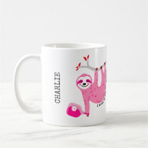 Mit Namen 🦥 Niedliche Pink-Pieptleball-🦥 Kaffeetasse