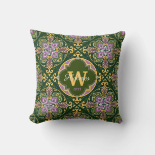 Mit Namen Olive und Lavendel Azulejos Kissen
