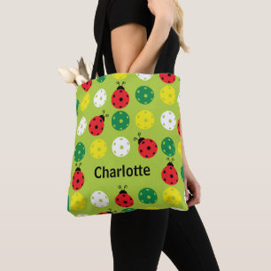 Mit Namen 🐞 Pickleball Ladybugs und pickleballs Tasche