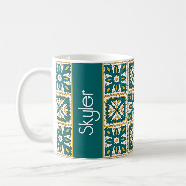 Mit Namen 💛 💚 schöne marokkanische Kacheln Coffe Kaffeetasse (Links)