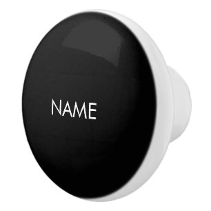Mit Namen, Text minimalistisch Schwarz-weiß anpas Keramikknauf