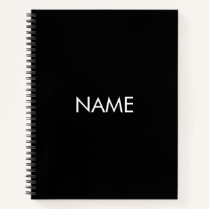 Mit Namen, Text minimalistisch Schwarz-weiß anpas Notizbuch