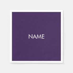 Mit Namen, Text minimalistisch violett lila anpass Serviette