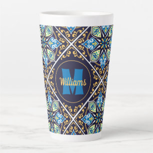Mit Namen und Anfangs- Azulejos-Fliesen  Milchtasse
