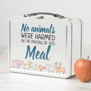 Mit niedlichen Tieren wurden keine Tiere vegan ver Metall Brotdose