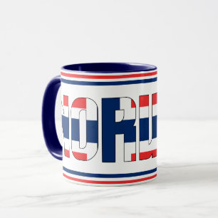 Mit Norwegen patriotischer Kaffee schlürfen Tasse