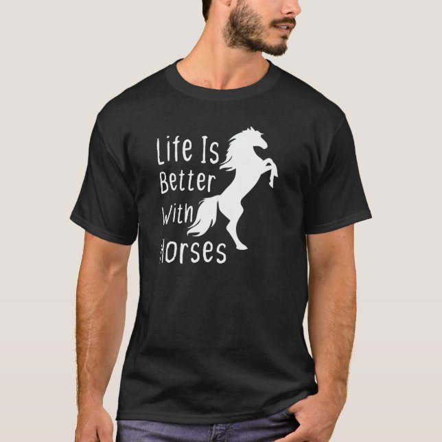 Mit Pferden Vintag um Niedlichen Bauernhof T-Shirt (Vorderseite)