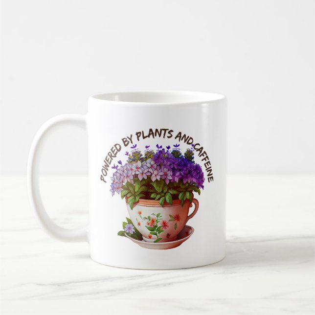 Mit Pflanze und Koffein versorgt | Funny Gardens Kaffeetasse (Links)