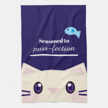 Mit Pfoten perfekt gewürzte Cartoon-Katze Küchenha
