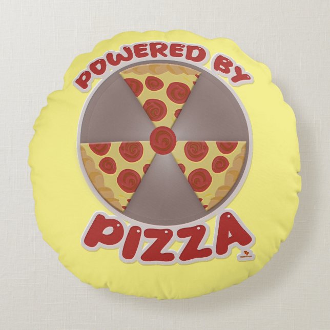 Mit Pizza Funny Food Goofy Slogan Rundes Kissen (Vorderseite)