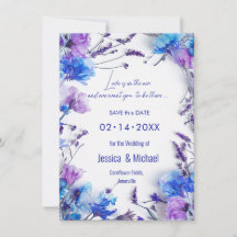 💍 mit QR-Code Cornflowers und Lavender Elegance