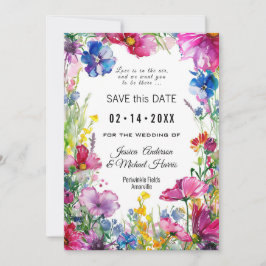 mit QR-Code für Wiesenblüten Save The Date