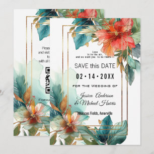 Mit QR-Code Hibisken Serenade Paradies Save The Date