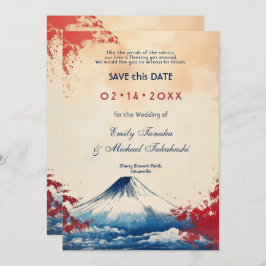 Mit QR-Code Japonesque Harmonie mit Fuji Save The Date