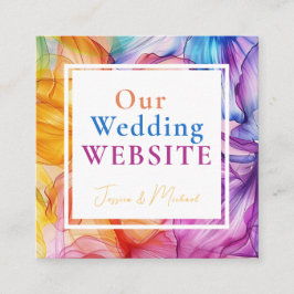 ❤️ mit QR + WebSite-Adresse Ethereal Bloom Begleitkarte