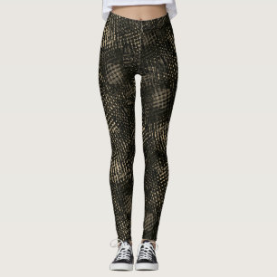 Mit quadratischem Rand gekratzt in dunkelbraun ode Leggings