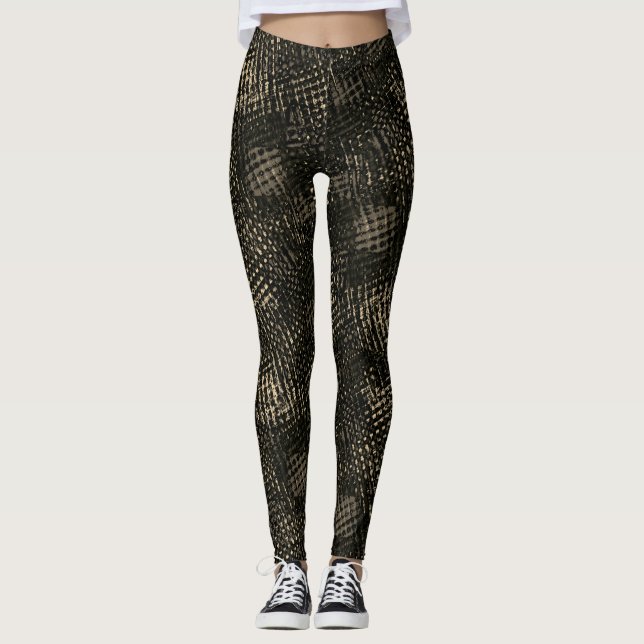 Mit quadratischem Rand gekratzt in dunkelbraun ode Leggings (Vorderseite)