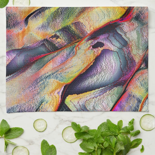 Mit Rauigkeit und virtueller Aquarell versehen Geschirrtuch (Gefaltet)