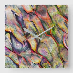 Mit Rauigkeit und virtueller Aquarell versehen Quadratische Wanduhr