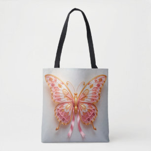 Mit rosa und goldenen Details verzierter Papier-Sc Tasche