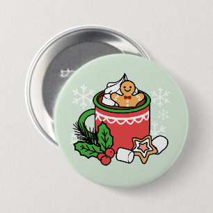 Mit Schneefall-Kakaoanrufen wärmen - Winter Drink Button
