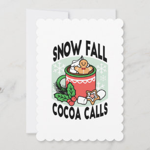 Mit Schneefall-Kakaoanrufen wärmen - Winter Drink Einladung