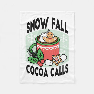 Mit Schneefall-Kakaoanrufen wärmen - Winter Drink Fleecedecke