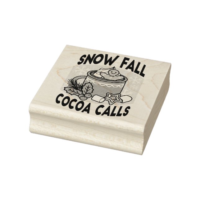 Mit Schneefall-Kakaoanrufen wärmen - Winter Drink Gummistempel (Stempel)