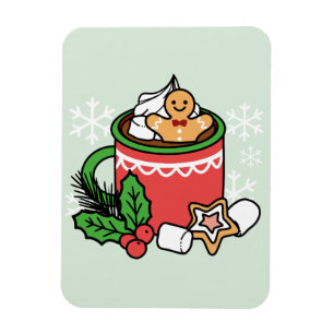 Mit Schneefall-Kakaoanrufen wärmen - Winter Drink Magnet