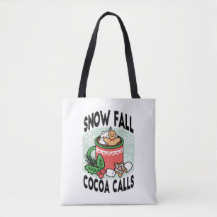 Mit Schneefall-Kakaoanrufen wärmen - Winter Drink Tasche