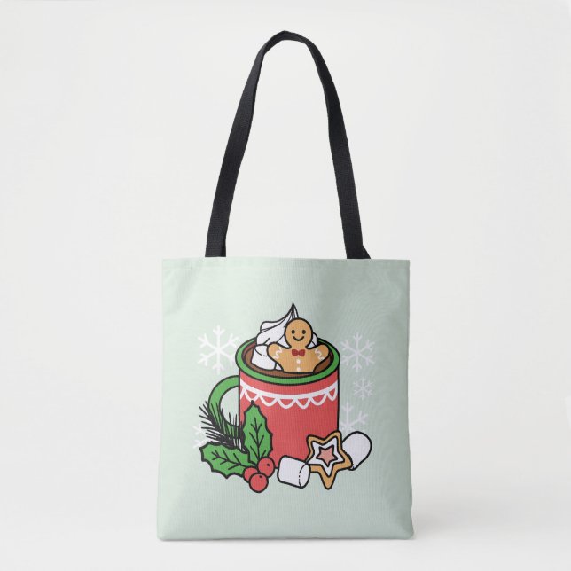 Mit Schneefall-Kakaoanrufen wärmen - Winter Drink Tasche (Vorderseite)