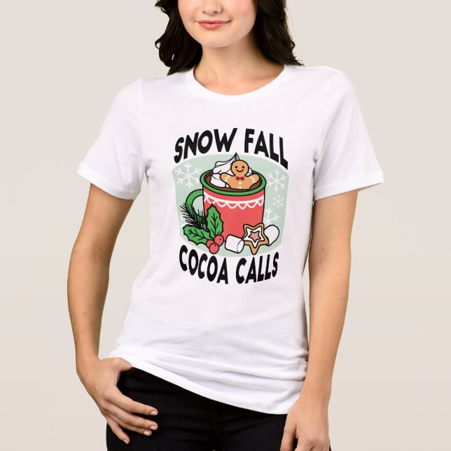 Mit Schneefall-Kakaoanrufen wärmen - Winter Drink Tri-Blend Shirt (Vorderseite)