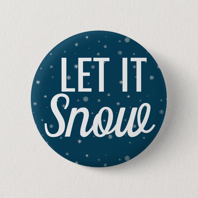 Mit Schneeflocken schneeblau schneeweiß die Modern Button (Vorderseite)