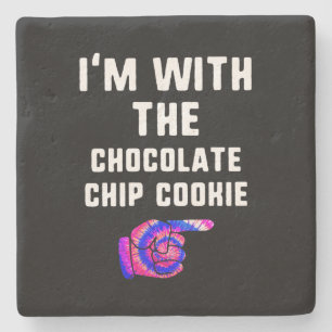 Mit Schokolade Chip Cookie Gefärbte Krawatte Hallo Steinuntersetzer