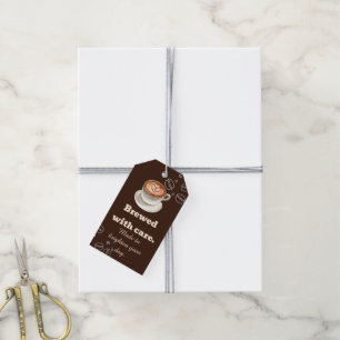 Mit Sorgfalt Gebrüht Coffee Latte Geschenkanhänger
