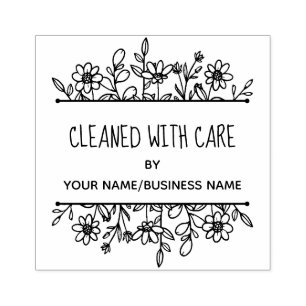 Mit Sorgfalt gesäubert mit Whimsikal-Wildblumen. Gummistempel