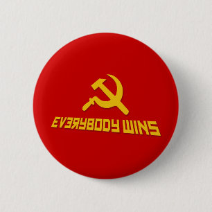 Mit Sozialismus gewinnt jeder! Regierungssatire Button