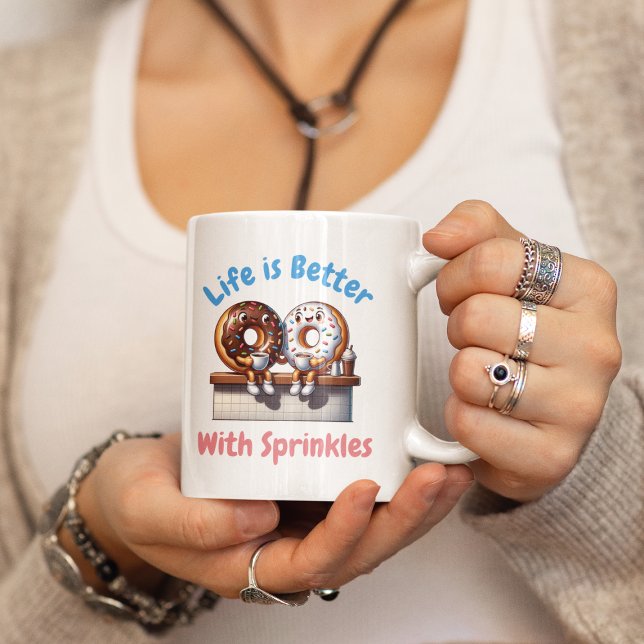 Mit Sprinklen ist das Leben besser. Runder Aufkleber (Von Creator hochgeladen)