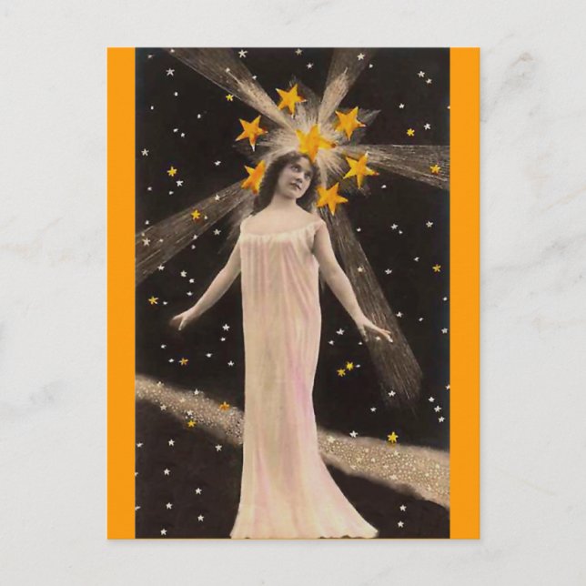Mit Sternen auf ihrem Kopf Postkarte (Vorderseite)