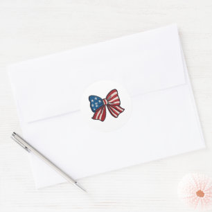 ✉️ mit Sternen und Streifen 🎀 🇸 Runder Aufkleber