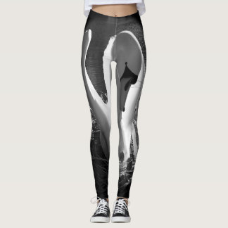 Mit stilisiertem Schwanschwarzweiss-bild Leggings