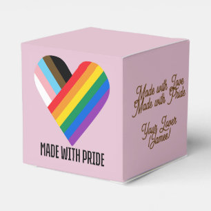 Mit Stolz gefertigt Regenbogen-Herz Custom Modern Geschenkschachtel