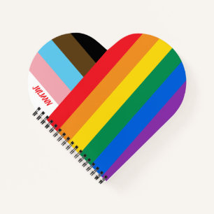 Mit Stolz gefertigt Regenbogen-Herz Custom Modern  Notizbuch