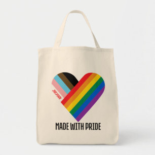 Mit Stolz gefertigt Regenbogen-Herz Custom Modern  Tragetasche
