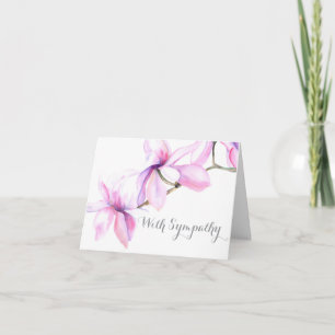 Mit Sympathiekarte (Aquarellfarben Magnolien-Blume Karte