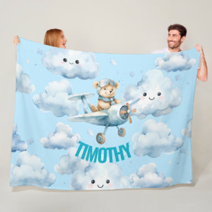 Mit Teddy Hoch auf Hochtouren Fleecedecke